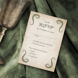 Cartão RSVP Dragão Casamento da Fantasia Medieval