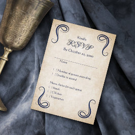 Cartão RSVP Dragão Casamento da Fantasia Medieval