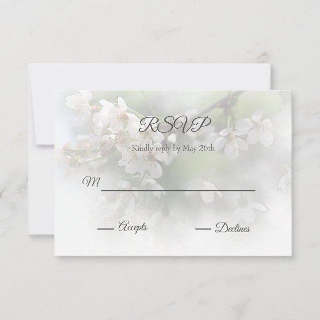 Cartão RSVP Dreamy Blossoms 2 (Frente)