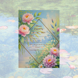 Cartão RSVP Dreamy Lakeside Garden Wedding