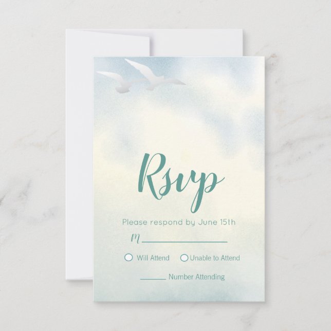 Cartão RSVP Duas Gaiolas Oceânicas (Frente)