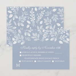 Cartão RSVP Dusty Blue Botanicals Casamento