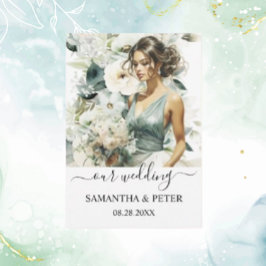 Cartão RSVP Dusty Blue Eucalyptus Greenery