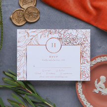 Dusty Rosa Clássico Monograma de Casamento de Terr