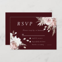 Dusty Rose Blush Floral Wedding Deep Burgundy