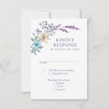 Dusty Teal Blue Lavanda Flores Selvagens Casamento