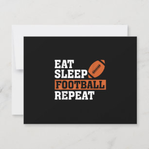 Cartão RSVP Eat Sleep Futebol Repita Adorável Futebol Vi