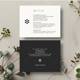 Cartão RSVP Ebony & Ivory Detalhes de Casamento do Código QR