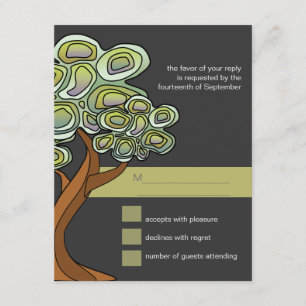 Cartão RSVP Eco Tree Wedding Response Card