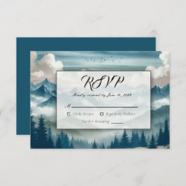 Cartão RSVP Ecos Através dos Pinheiros Nebulosos