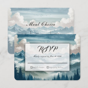 Cartão RSVP Ecos Através dos Pinheiros Nebulosos Casamento