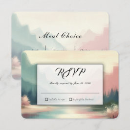 Cartão RSVP Ecos Suaves do Casamento nas Montanhas