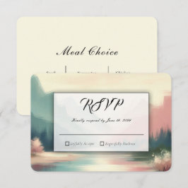 Cartão RSVP Ecos Suaves do Casamento nas Montanhas