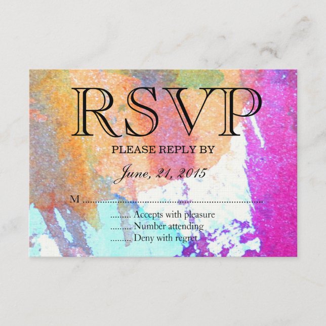 Cartão RSVP Edgy Watercolor (Frente)
