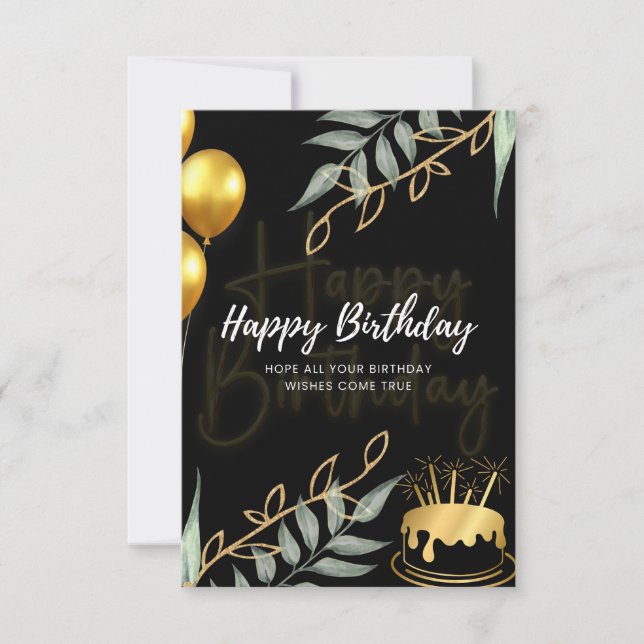 Cartão RSVP Elegant Black Congratulations cards (Frente)