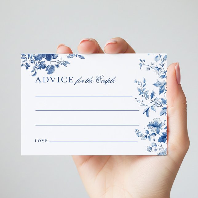 Cartão RSVP Elegant Blue Toile Chinoiserie Advice Cards (Criador carregado)