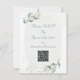 Cartão RSVP Elegant Botanical Love Wedding