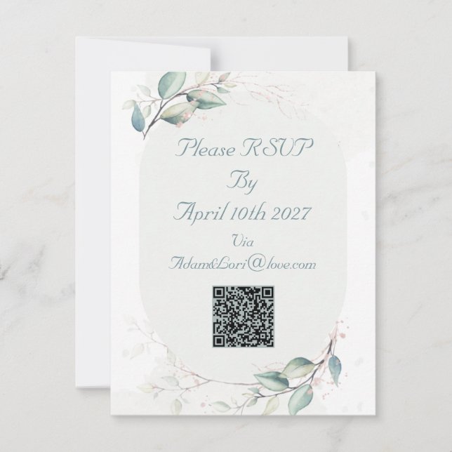 Cartão RSVP Elegant Botanical Love Wedding (Frente)