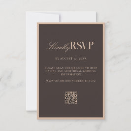 Cartão RSVP Elegant Brown Wedding