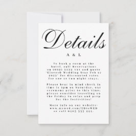 Cartão RSVP Elegant Classic Black and White Caligraphy Wedding