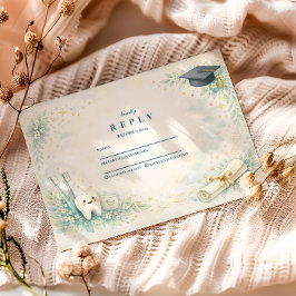 Cartão RSVP Elegant Dentist White Coat Graduation