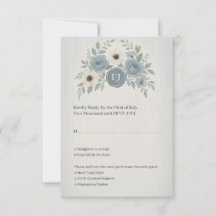 Elegant Dusty Blue Floral Wax Seal Wedding