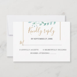 Cartão RSVP Elegant  Eucalyptus Greenery Wedding