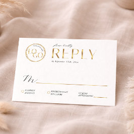 Cartão RSVP Elegant Faux Gold Company Logo Business Event