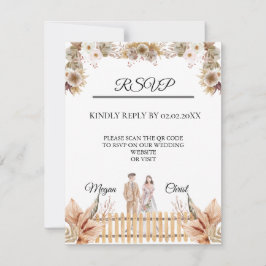 Cartão RSVP Elegant flower summer wedding