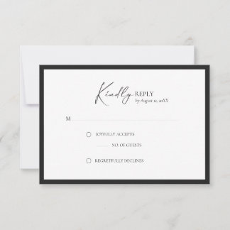 Cartão RSVP Elegant Frame Modern Response Card