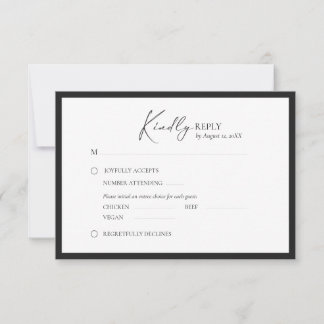Cartão RSVP Elegant Frame Modern Response Card