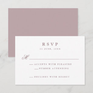 Cartão RSVP Elegant Mauve Wedding