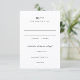 Cartão RSVP Elegant Modern Neutral Wedding