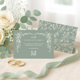 Cartão RSVP Elegant Sage Green Vintage Floral Wedding