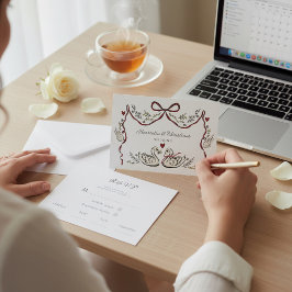 Cartão RSVP Elegant Swan Love Wedding Response Card