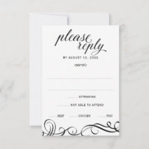 Elegant Swirls Confirmação de Presença no Casament