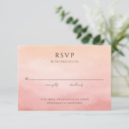 Cartão RSVP Elegant Tropical Sunset Watercolor Wedding