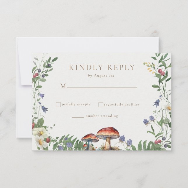 Cartão RSVP Elegant Woodland | Forest Wedding (Frente)