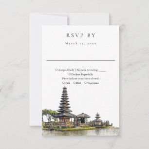 Cartão RSVP Elegante Casamento com Aquarela em Bali