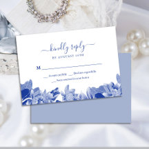 Elegante clássico azul e branco floral chique chin