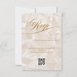 Cartão RSVP Elegante código QR de casamento em caligrafia mini