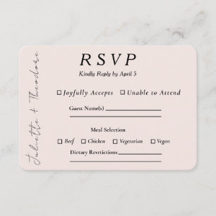 Cartão RSVP Elegante Confirmação de Presença com Escolha de Pr