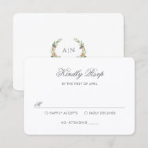 Elegante Crista Floral de Aquarela para Casamento