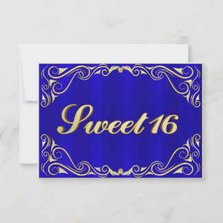 Cartão RSVP Elegante Dourada Tipografia Regal Doce 16