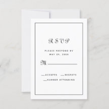 Elegante Enclosure de Casamento com Letra em Preto
