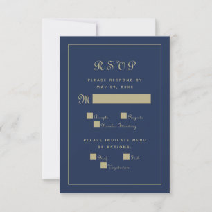 Cartão RSVP Elegante Enclosure de Jantar de Casamento em Scrip