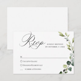 Cartão RSVP Elegante Eucalyptus Bohemian Casamento, ESCOLHA DE