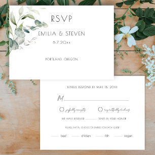Cartão RSVP Elegante Eucalyptus Greenery