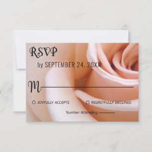 Cartão RSVP Elegante flor de rosa cor-de-rosa romântica floral