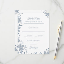 Elegante Floral em Azul Poeirento Presença